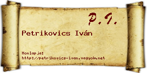 Petrikovics Iván névjegykártya